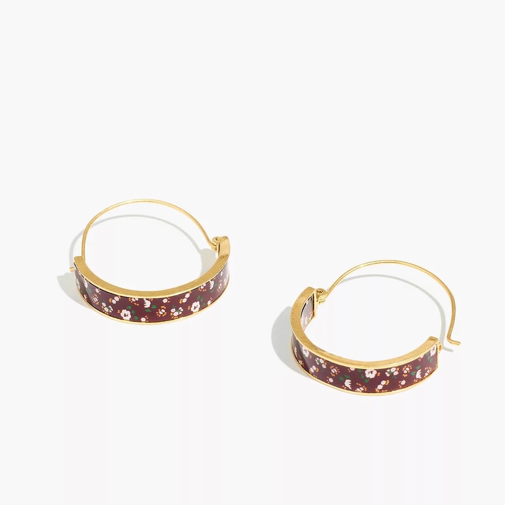 Madewell cottage floral medium hoop earring